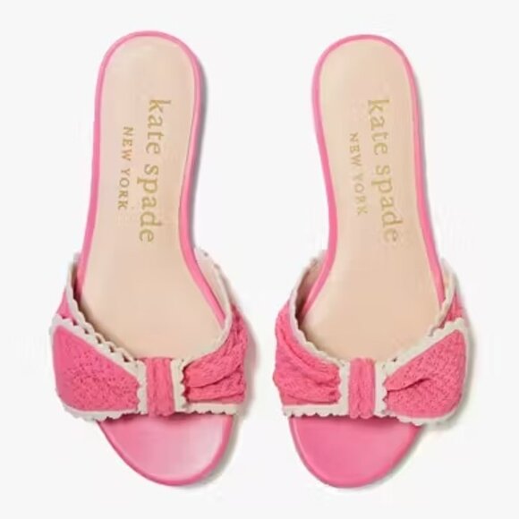 Kate Spade Pink Crochet Slide Sandals NEW - Picture 8 of 8